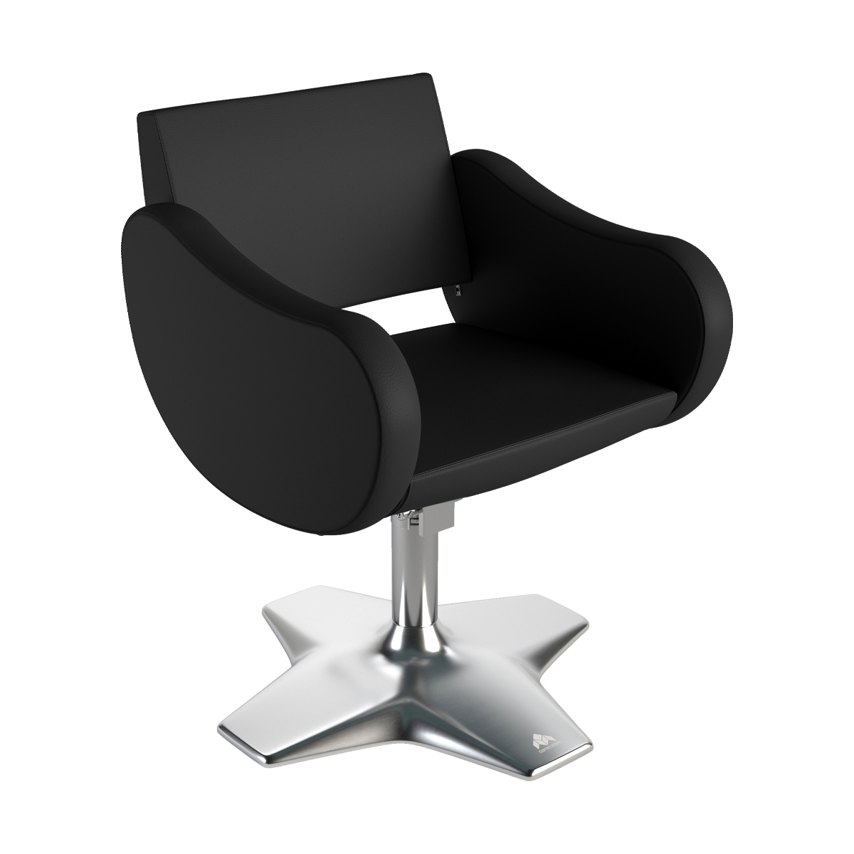 Friseurstuhl Fifties Black Base Cross  